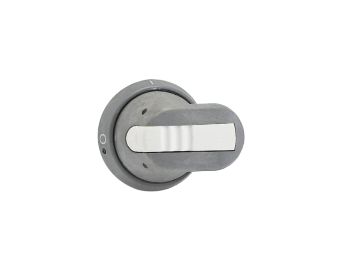 Poignée pistolet grise 45 mm Ø de l'arbre 6 mm IP65 Étiquetage 0 OFF-1 ON