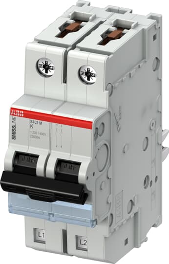 ABB  MINIATURE CIRCUIT BREAKER 2P, K KAR.,1A, 10KA - S402M-K1