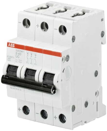 ABB  MINIATURE CIRCUIT BREAKER S200MT UC SERIE 3 P, B, 10A, F3 STANDAARD - S203MT-B10UC