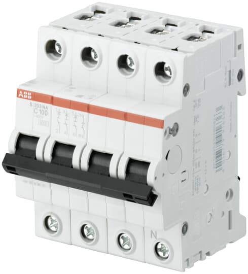 ABB  MINIATURE CIRCUIT BREAKER 3+NP, B CHAR, 6KA, 80A - S203-B80NA