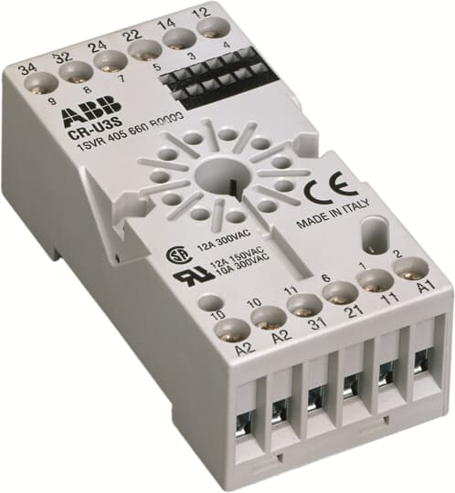 ABB  BASE CR-U3S FOR 3 C/O CR-U RELAY - CR-U3S
