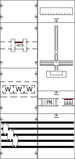 Champ de mesure et de conversion BH3-2FB, pré-câblé avec croix de compteur