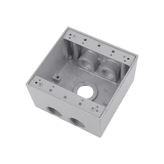 2G WP BOX,7-HOLE,2 SIDE,1 IN HUBS