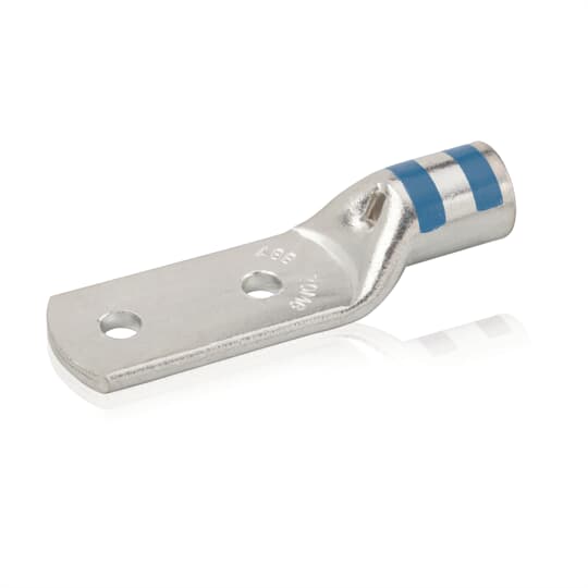 Cosse Color-Keyed droite à raccord M10 pour section 50mm² – 2 trous / Bleu 50M10-A-2