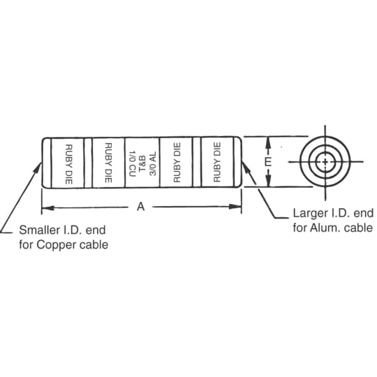 AL REDUCING SPLICE 400CU 600AL BLK