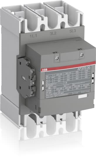 ABB  CONTACTOR 200KW 400V3P COIL CODE 12 GROOT SPANNINGSBEREIK AUX CONTACT 2NO + 2NC - AF370-30-22-12