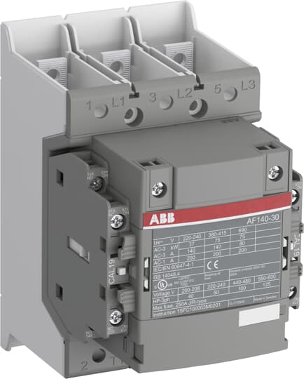 ABB  CONTACTOR 75KW 400V3P RINGAANSL. COIL CODE 14 GROOT SPANNINGSBEREIK AUX CONTACT 2NO + 2NC - AF140-30-22B-14