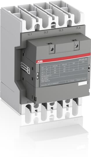 ABB  CONTACTOR 110KW 400V4P COIL CODE 14 GROOT SPANNINGSBEREIK AUX CONTACT 0NO + 0NC - AF205-40-00-14