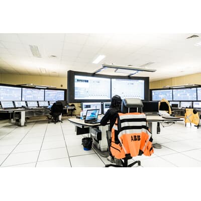 Control room at mining operation