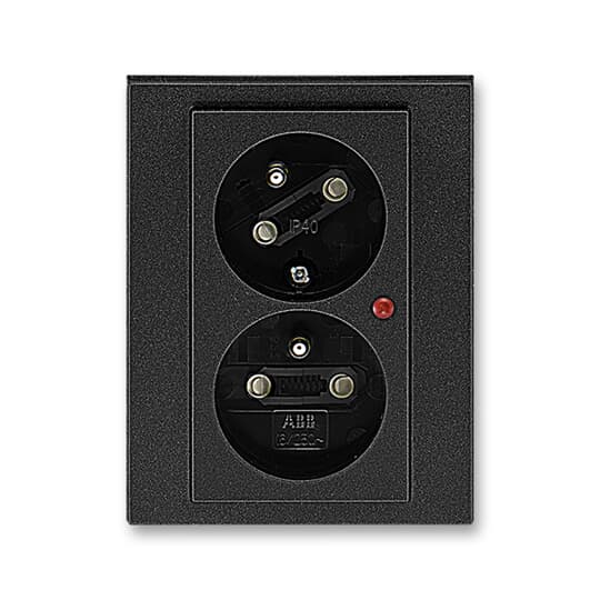 ABB Double Socket Outlet With Earthing Pins, Shuttered, With Turned ...