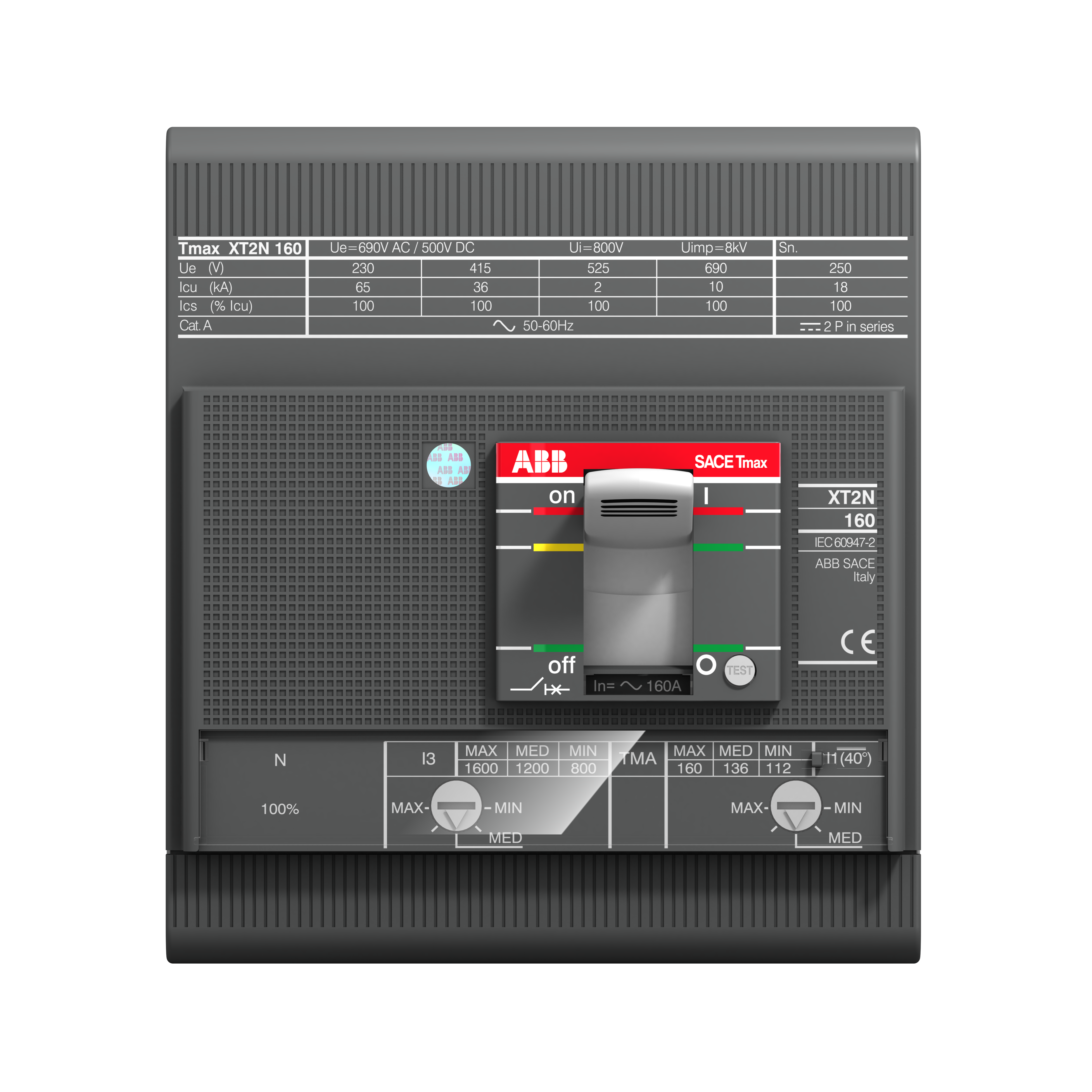 XT2H 160 TMA 160-1600 4p F F InN=100% | ABB