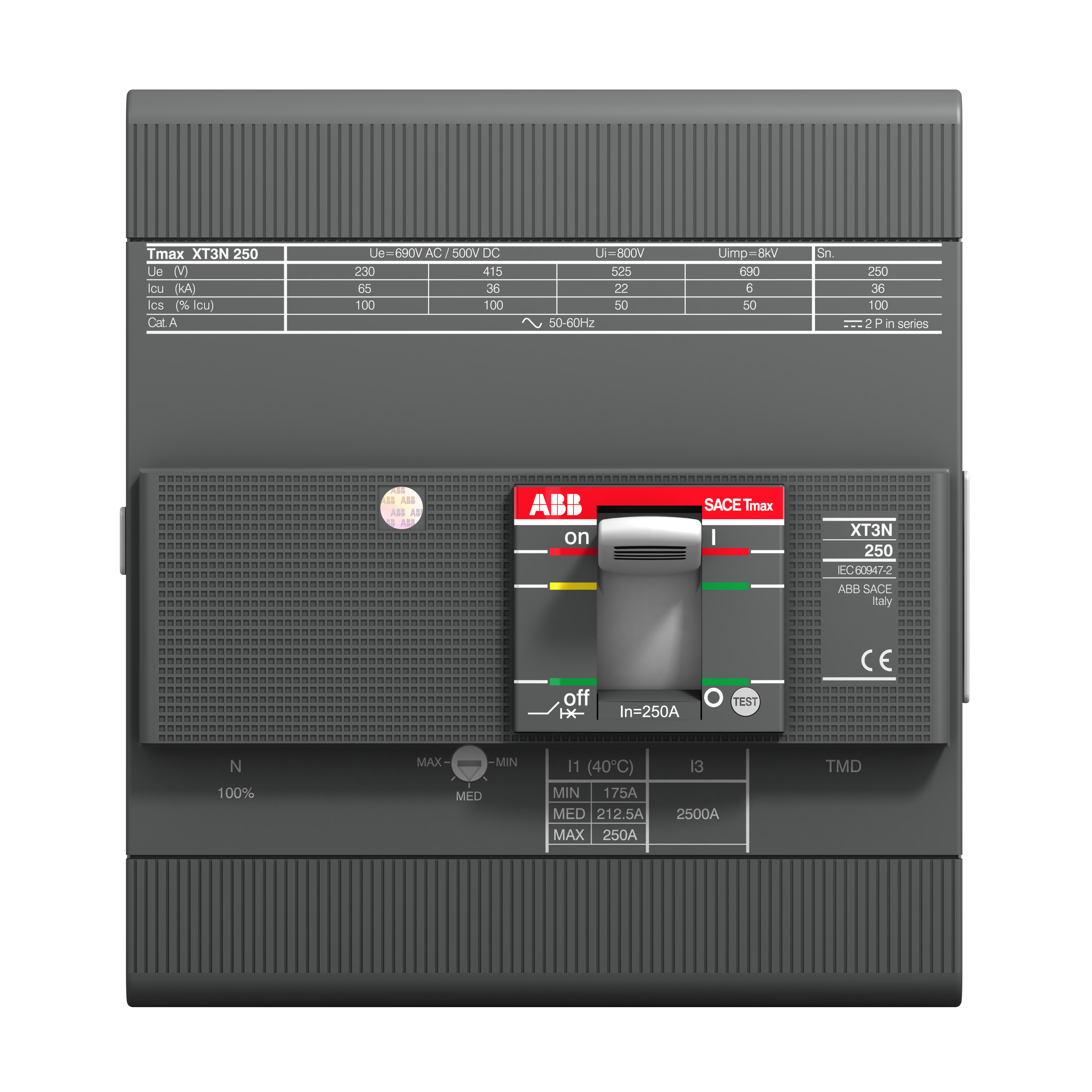 XT3S 250 TMD 160-1600 4p F F InN=100% | ABB