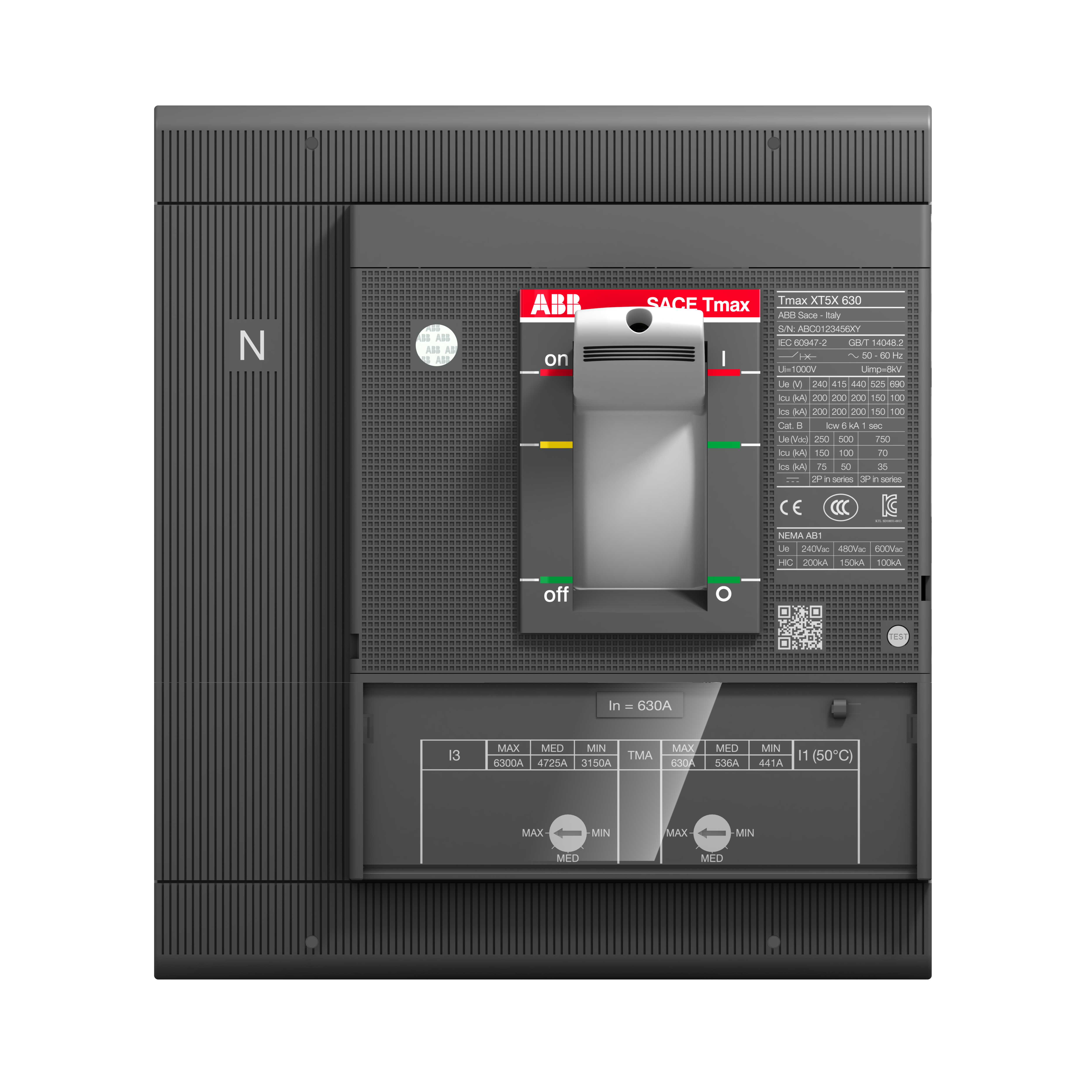 XT5N 630 TMA 500-5000 4p F F InN=100%In | ABB