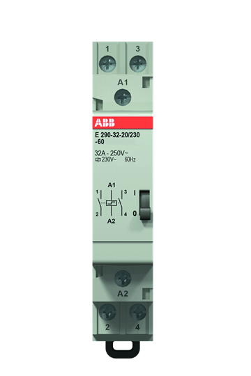 Interrupteur à impulsion 60 Hz, 2 contacts, 32 A, 230 V AC