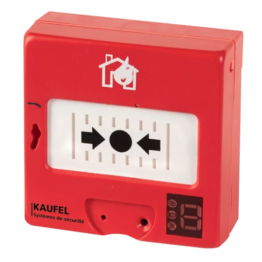 Déclencheur manuel à membrane déformable radio à pile rouge avec clé pour alarme incendie Type 4