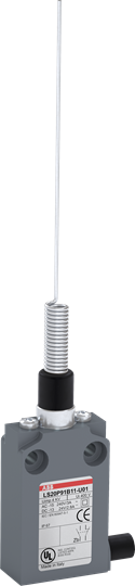 Interrupteur de position boîtier plastique gris IP67 avec tige ressort