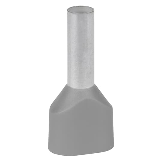 Embout de câblage double pré-isolé DIN Polypropylène Gris 4mm² longueur 18mm 2FER4018P-D