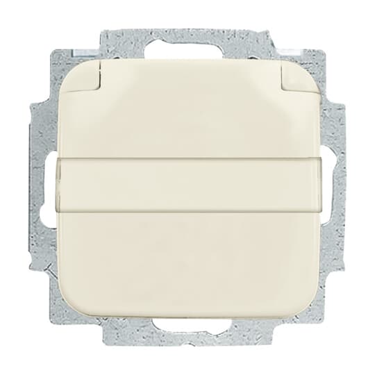 SCHUKO® Steckdosen-Einsatz mit Klappdeckel mit Beschriftungsfeld weiß -