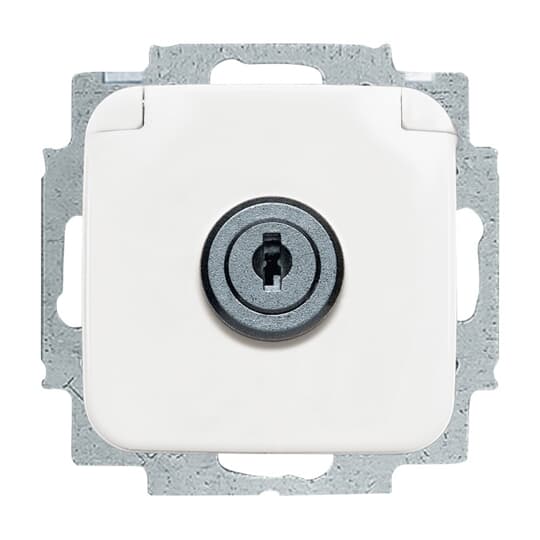 SCHUKO® Steckdosen-Einsatz mit Klappdeckel , Zylinderschloss/abschließbar,