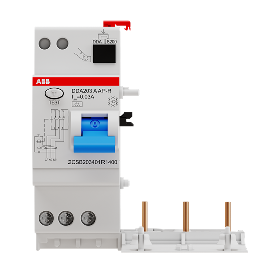 Bloc FI pour S203/S303 3P, Type A, 40A, 30mA, retardé court