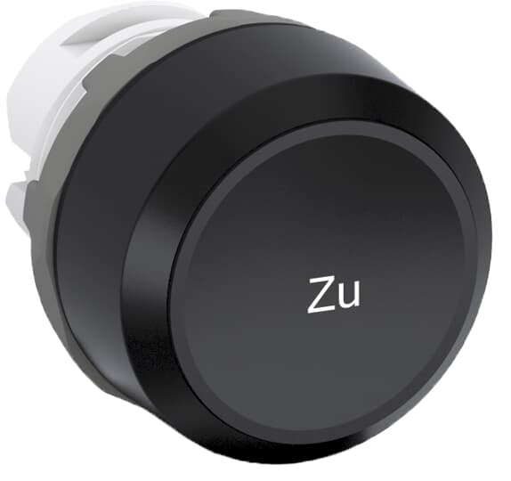 Bouton-poussoir, noir, imprimé, flat-touch, anneau frontal noir