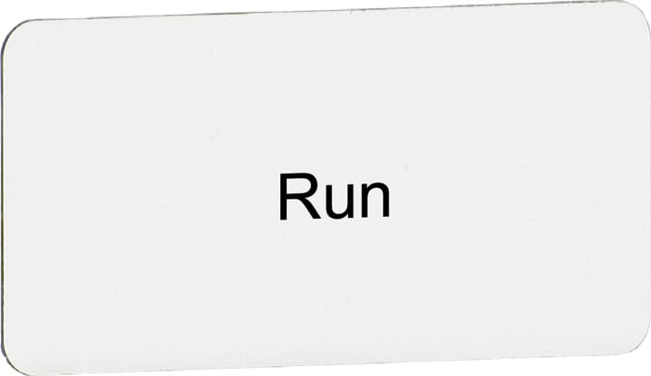 "RUN", plaque de signalisation, insertion de texte