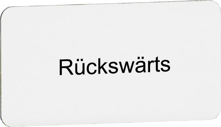 Beschriftungsschild "Rückwärts", Kunststoff alufarben