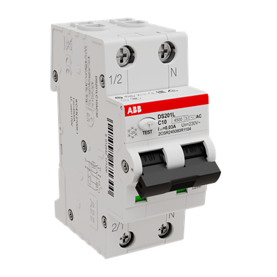 Interruttore Monofase ABB DS201LHC32AC30, 32A, 230V, 6kA, 50Hz, Categoria Sovratensione 3, Profondità 69mm