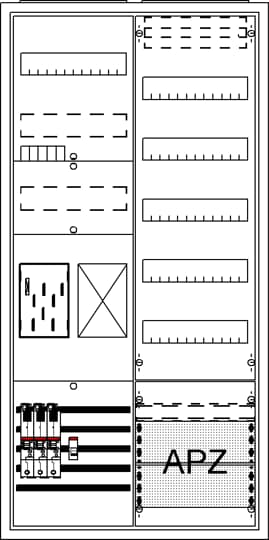 Armoire complète, à encastrer, BKE-I, A27 1Z1R1V5A2, Classe de protection II, Degré de protection IP31