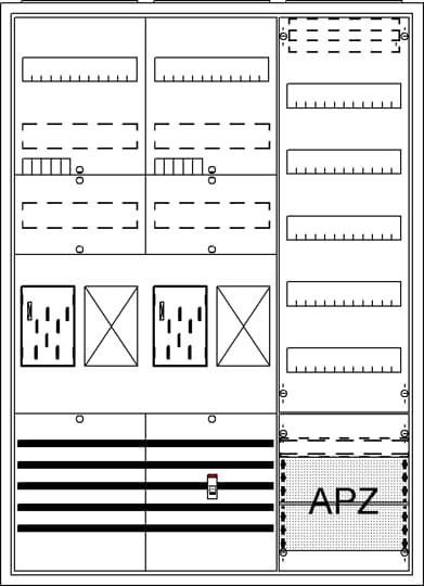 Armoire complète, en saillie, BKE-I, A37 2Z2R1V5A2, classe de protection II, degré de protection IP31