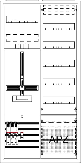 Armoire à compteur équipée