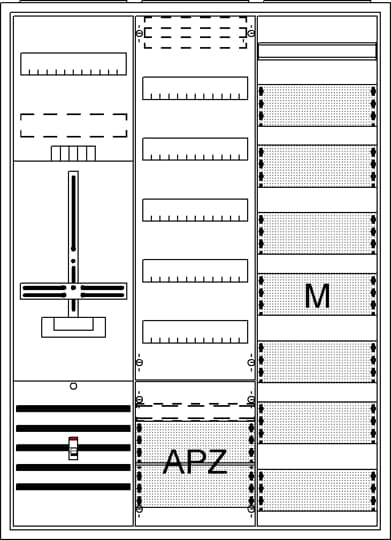 Armoire à compteur équipée