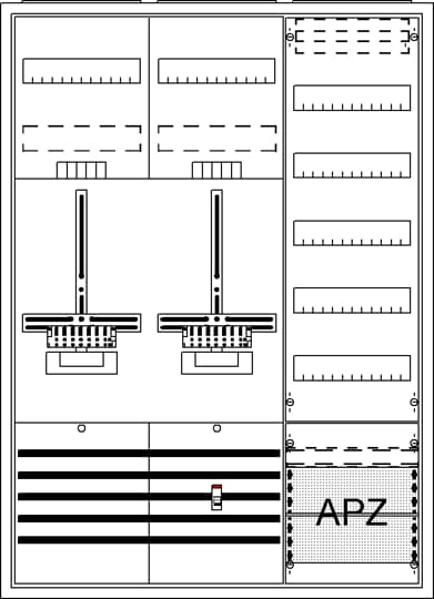 Armoire complète, à encastrer, trois points, A37 2Z1V5A2