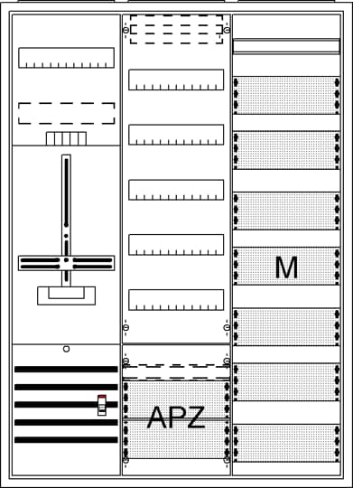Armoire à compteur équipée