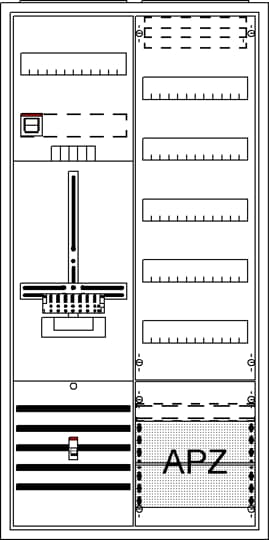 Armoire complète, encastrée, trois points, A27 1Z1V5A2 2CPX054278R9999