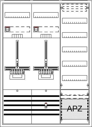 Armoire à compteur équipée