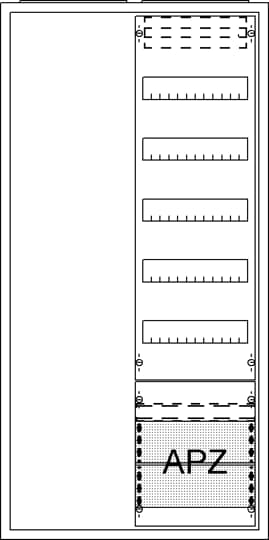 Ausbauschrank, Aufputz, A27 1F1V5A2, Schutzklasse II, Schutzart IP31