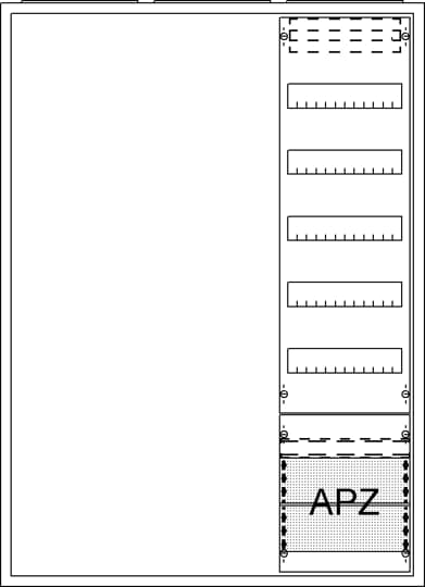 Ausbauschrank, Aufputz, A37 2F1V5A2, Schutzklasse II, Schutzart IP31