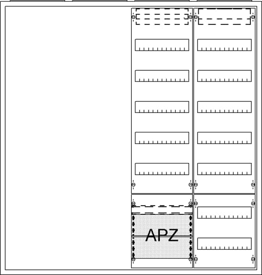 Ausbauschrank, Aufputz, A47 2F1V5A21V7, Schutzklasse II, Schutzart IP31