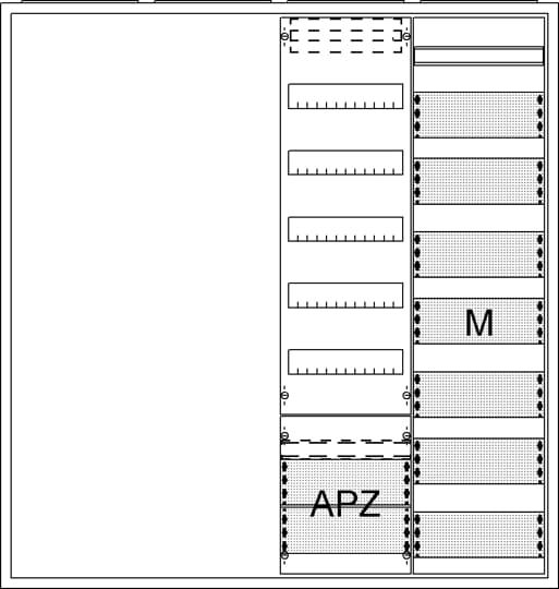 Ausbauschrank, Aufputz, A47 2F1V5A2M1, Schutzklasse II, Schutzart IP31