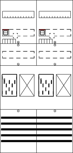 Tableau de comptage 7RE 2Z2R, pré-câblé avec BKE-I, système d'alimentation TN-S 5 pôles 2CPX054127R9999