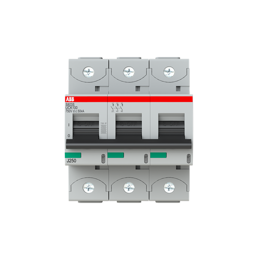 Hochlei.-Sicherungsautomat, 100A, K, 750VDC=Icu 50kA, 3P