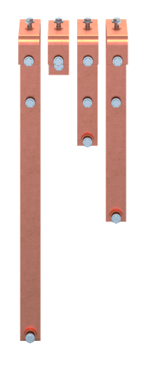 Barre de distribution en cuivre 50x10 mm, VBS pour XT6 3P, N en bas, barre en cuivre