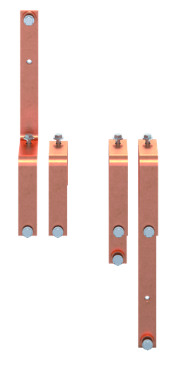 Barre de répartition en cuivre 40x10 mm, VBS pour OT800 3P, N en haut, barre en cuivre