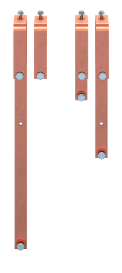 Barre de répartition en cuivre 40x10 mm, VBS pour OT800 3P, N en bas, rail en cuivre