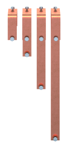 Barre de distribution en cuivre 50x10 mm, VBS pour OT1000 3P, N en bas, barre en cuivre