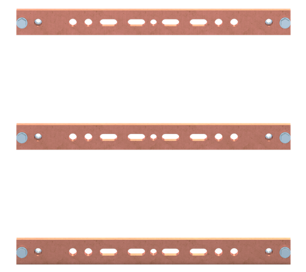 Barre de connexion en cuivre 40x10, 2FB, 3P Système HSS, 3 barres, pour CombiLine-X