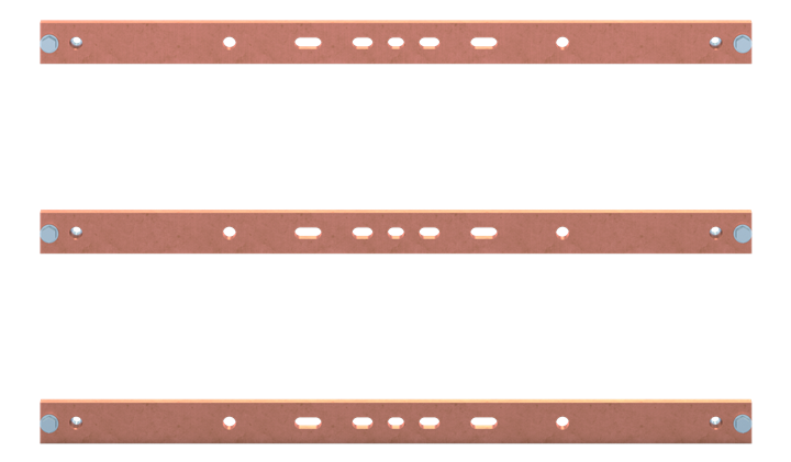 Barre de répartition en cuivre 40x10, 3FB, 3P HSS System, 3 barres, pour CombiLine-X