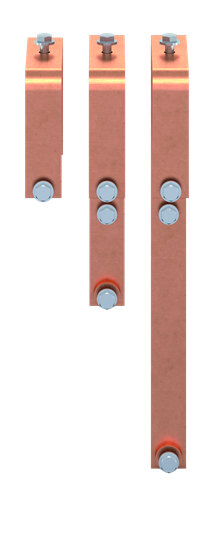 Barre de répartition en cuivre 40x10 mm, VBS pour XT6 3P, rail en cuivre