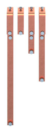 Barre de répartition en cuivre 40x10 mm, VBS pour XT6 3P, N en bas